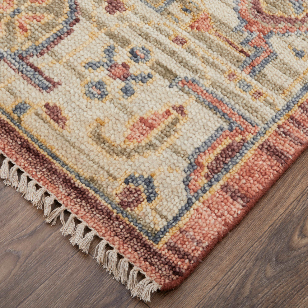Foxboro R69CK Transitional/Global Area Rug, Rust/Beige, 12'x15'