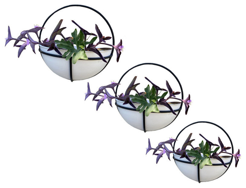 White Round Wall Contemporary, Set of 3
