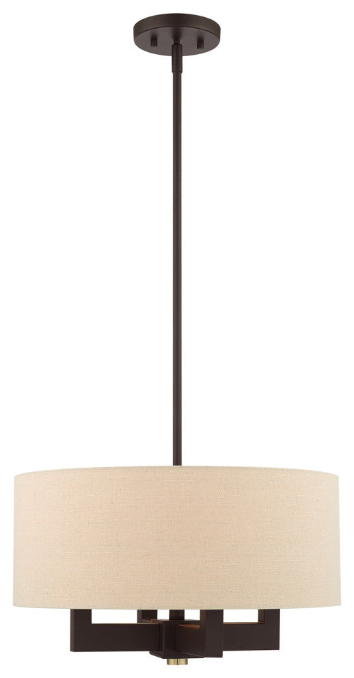 Livex Lighting Cresthaven 4 Light Bronze Chandelier
