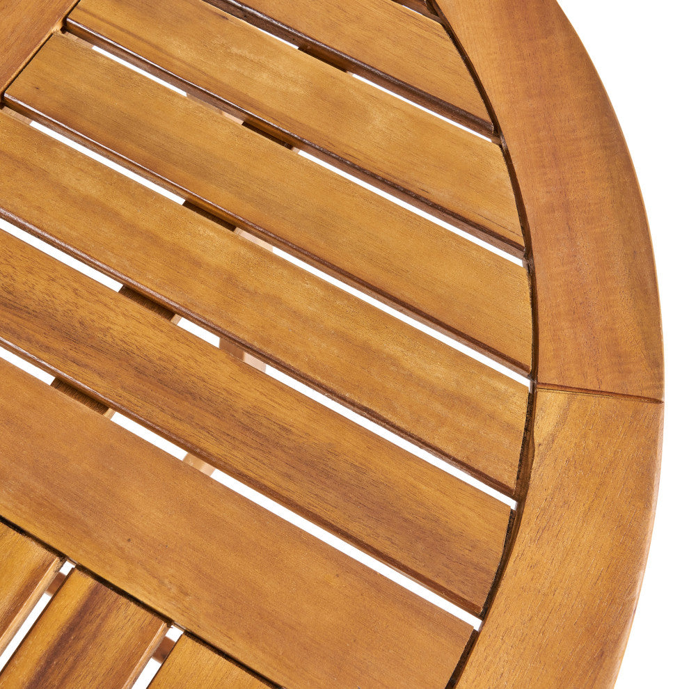 GDF Studio Cathy Outdoor 2-Seater Acacia Wood Bistro Set, Teak