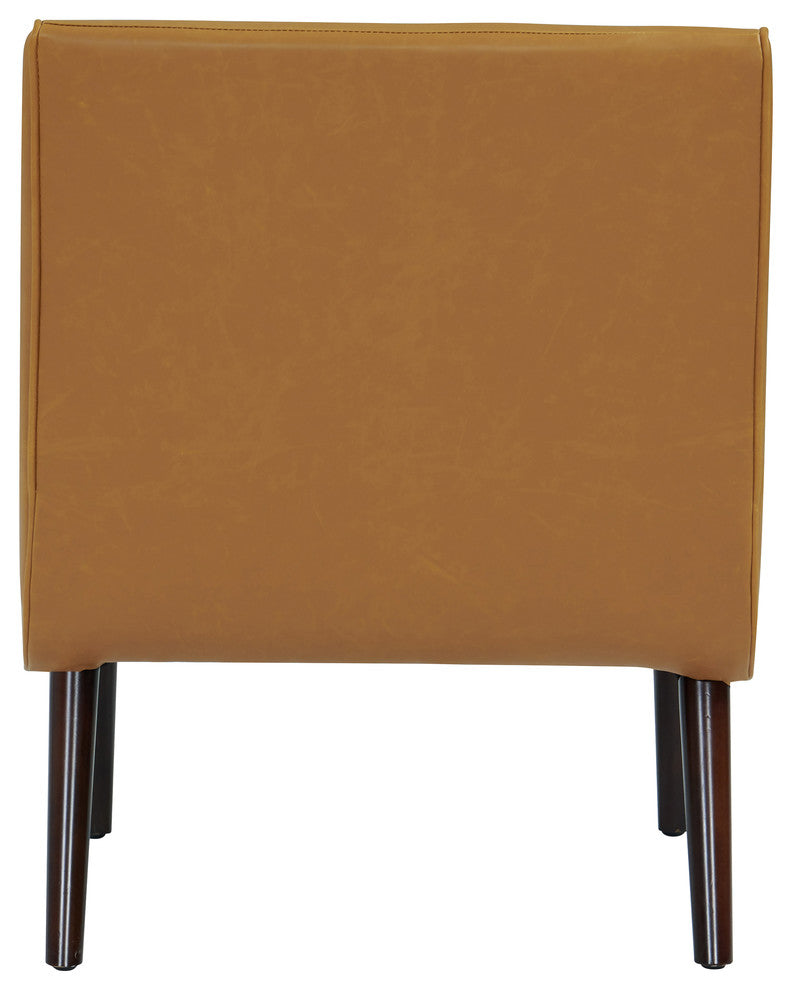 Alexis Accent Chair, Vintage Caramel, Faux Leather