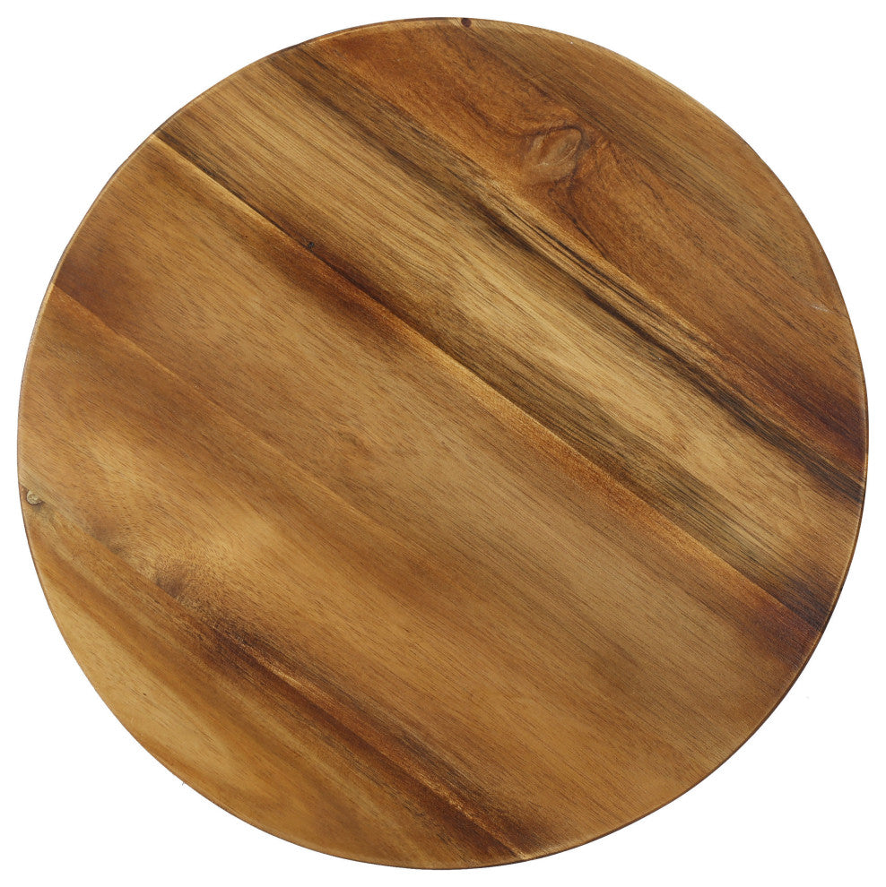 GDF Studio Colburn Outdoor Natural Finished Acacia Wood 15" Accent Table