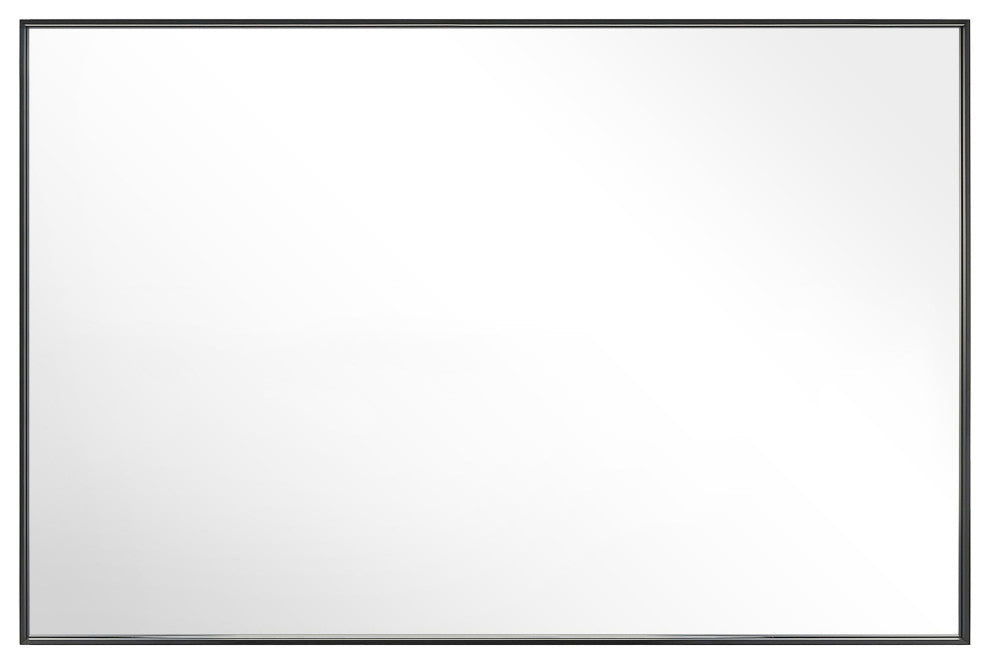 Rectangle Framed Bathroom Vanity Mirror Accent Wall Mirror, Black, 55"x36"