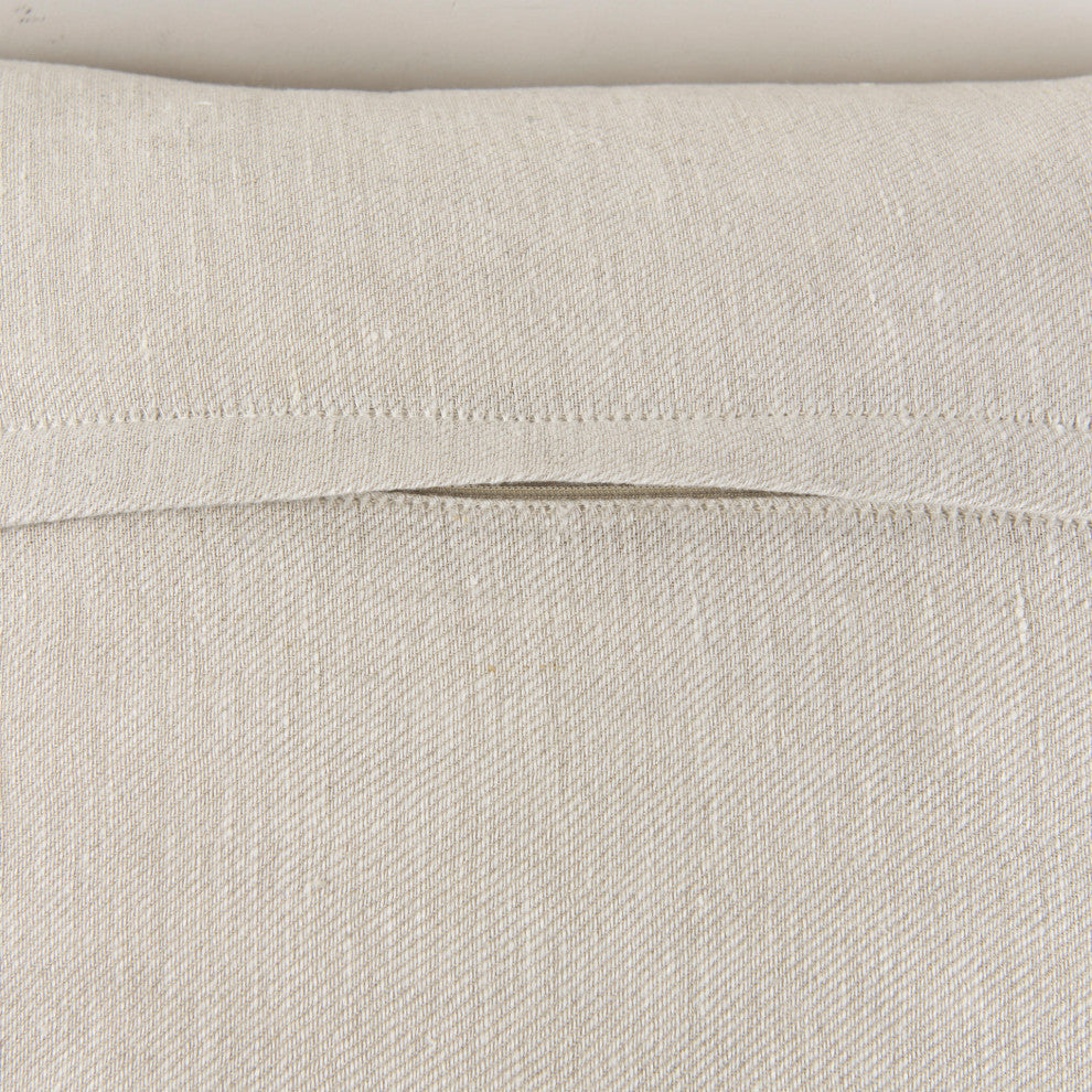 Mae 20Lx20W Beige Fabric Decorative Pillow Cover