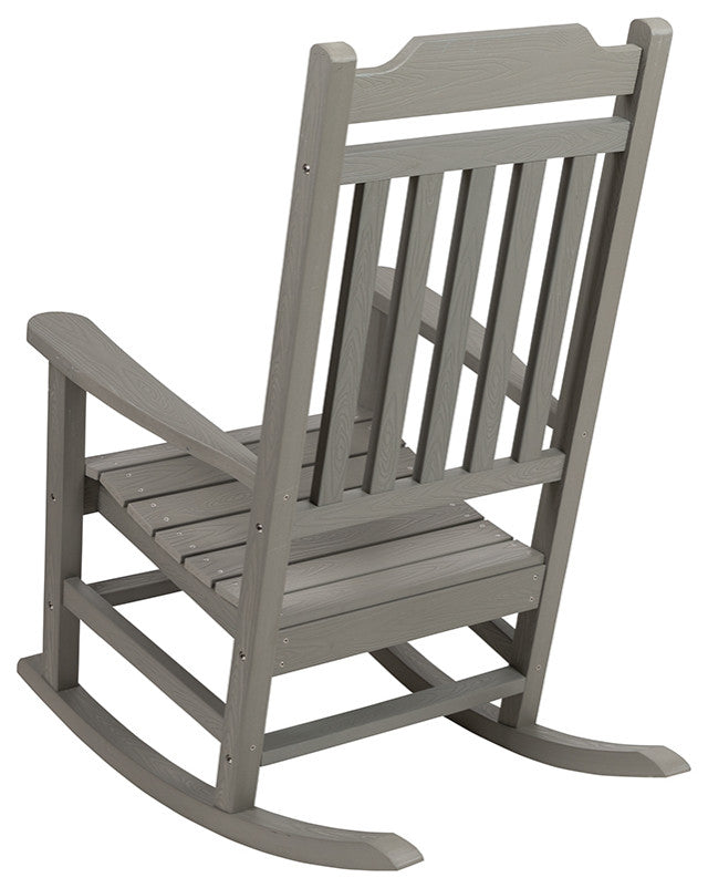 Set of 2 Winston All-Weather Rocking Chair in Gray Faux Wood
