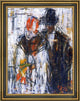 Christian Rohlfs Mann and Girl - 18" x 24" Framed Premium Canvas Print
