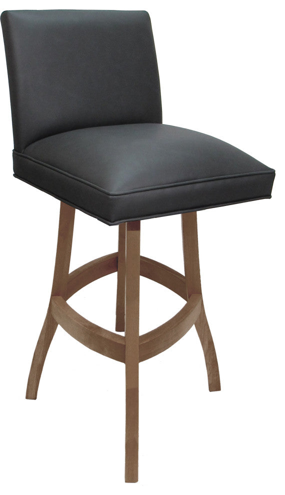 Swivel Wood Counter, Bar or Extra Tall Stool - Sommerville on S-Base, Gray Vinyl - Cashew, 30"