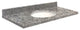 Quartz 49"x19" Vanity Top, Single Faucet Hole, White Bowl, Overture, 8" Offset