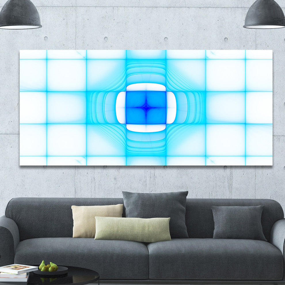 Blue Thermal Infrared Visor, Oversized Abstract Canvas Art Print, 60x28