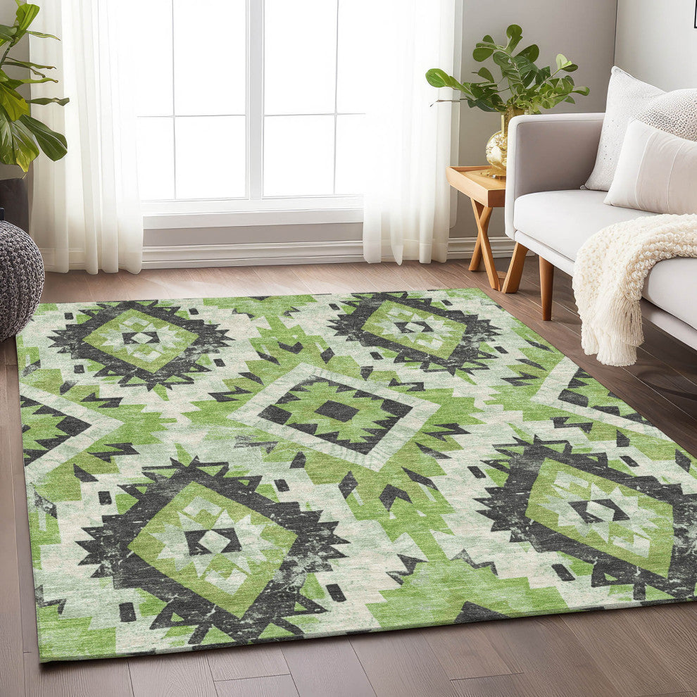 Machine Washable Indoor/Outdoor Chantille ACN1878 Aloe 2'6" x 3'10" Rug