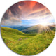 Green Summer In Carpathians, Landscape Photo Disc Metal Wall Art, 23"