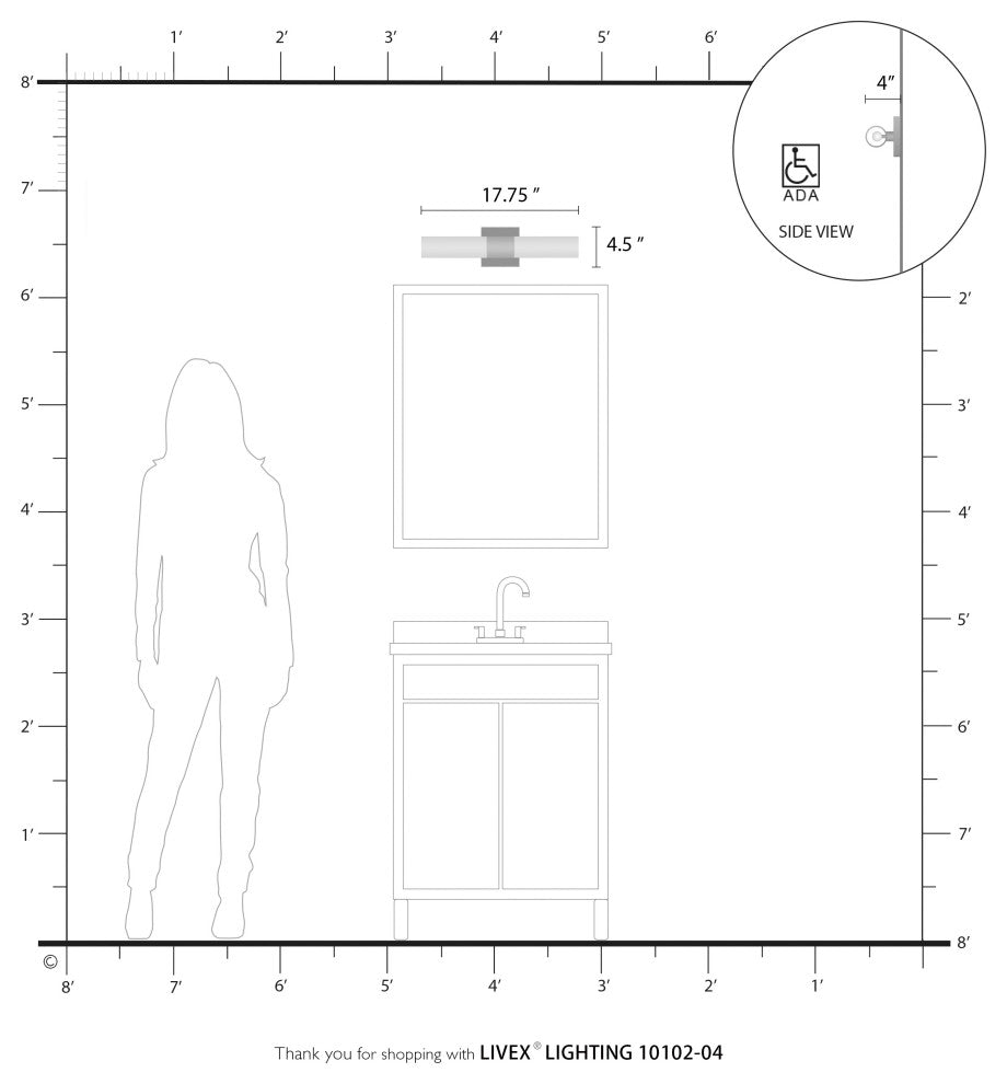 Livex Lighting Black ADA 2-Light Vanity Sconce