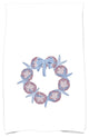 SS Wreath Decorative Holiday Geometric Print Hand Towel, Blue