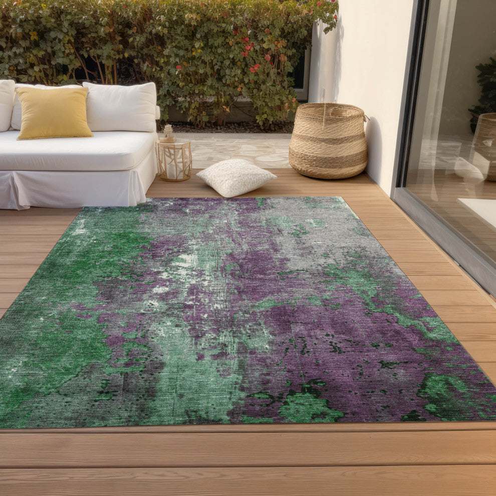 Machine Washable Indoor/Outdoor Chantille ACN1870 Emerald 2'6" x 3'10" Rug