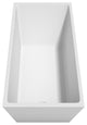 Hannah 59" Freestanding White Bathtub, Polished Chrome Drain and Overflow Trim