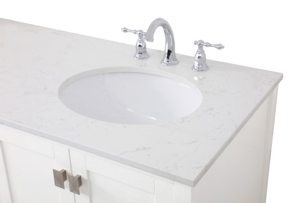 White 60" Double Sink Bathroom Vanity