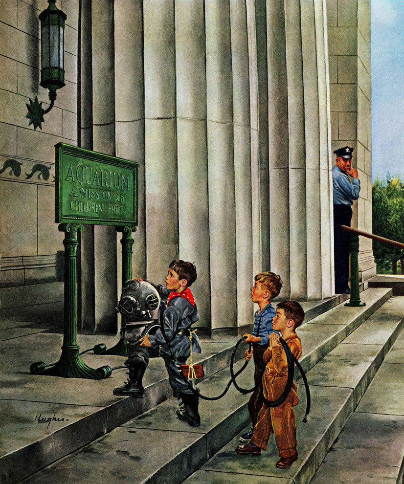 "Public Aquarium" Painting Print on Canvas by George Hughes