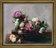 Henri FantinLatour Basket of Roses Framed Premium Canvas Print, 20"x25"
