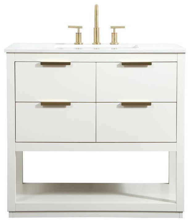 Louie 36" Single Bathroom Vanity, White