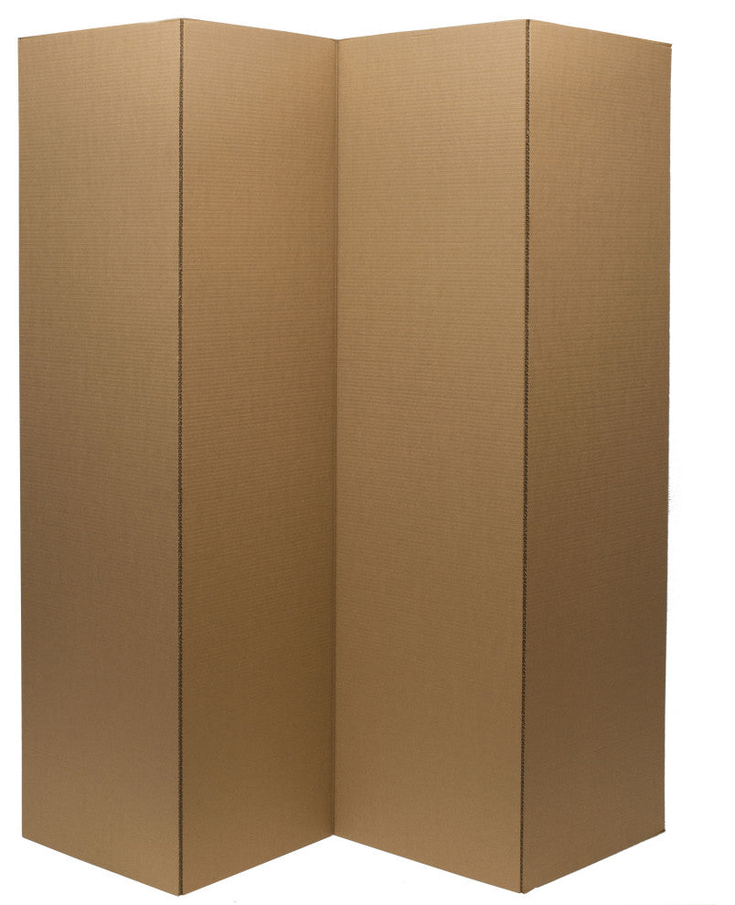 6' Tall Brown Cardboard Room Divider 4 Panel