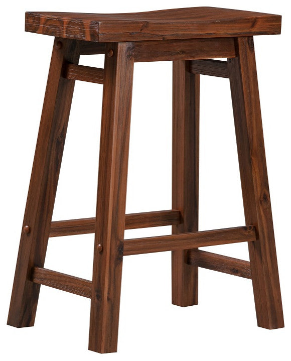 Sonoma Saddle Seat Counter Stool, Chestnut Wire-Brush, Counter Height, Set of 2