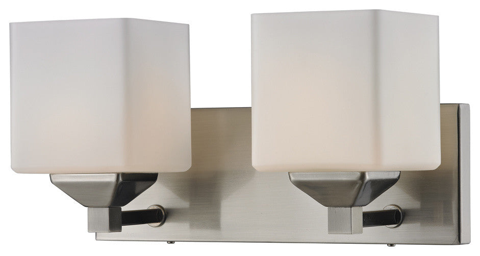 Quube 2 Light Vanity, Brushed Nickel