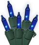 Vickerman W4G0502 50 Blue Mini-Light On Green Wire, 16' Christmas Light Strand