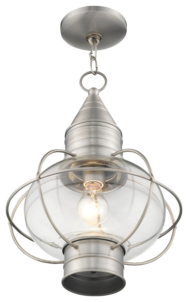 Newburyport 1-Light Chain Lantern, Brushed Nickel