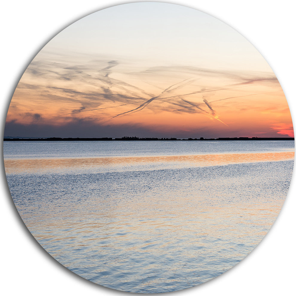 River In Front, Landscape Photography Disc Metal Artwork, 38"