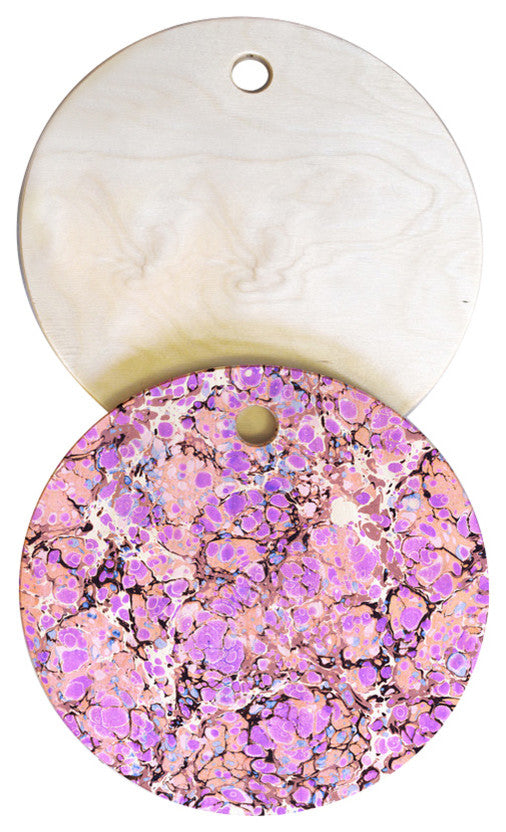 Amy Sia Marble Bubble Lilac Cutting Board, 11.5"x11.5"