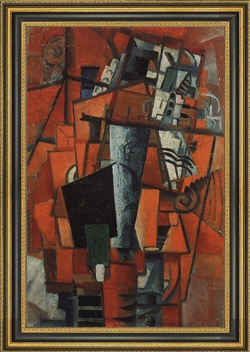Kazimir Malevich The Lady at the Piano - 18" x 27" Framed Premium Canvas Print