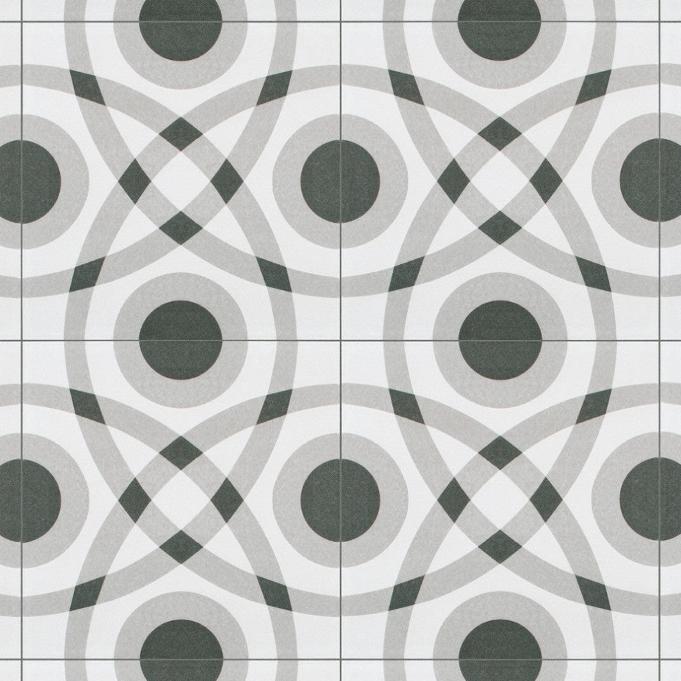 Twenties Ceramic Floor and Wall Tile, Circle