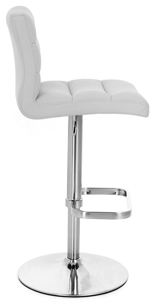 Lush Adjustable Height Swivel Bar Stool - Chrome Base, Gray
