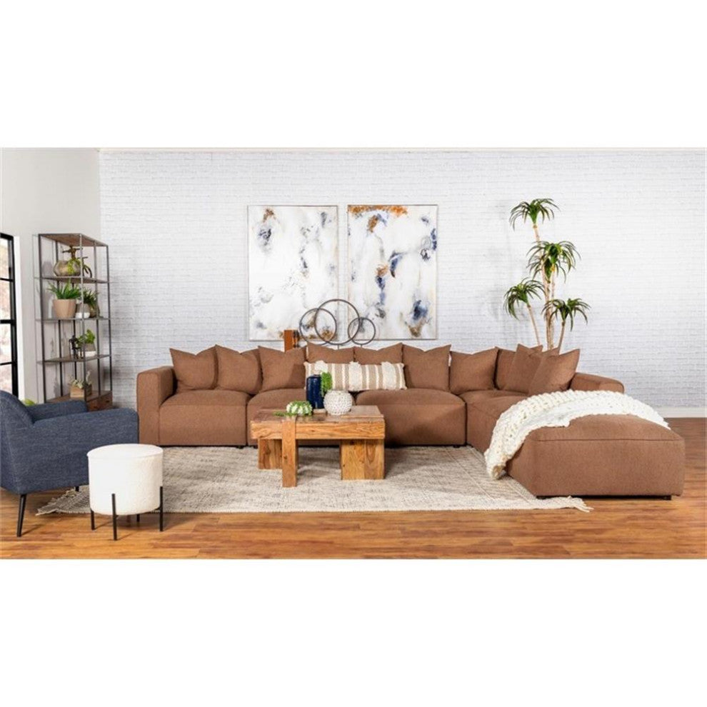 Coaster Jennifer 6-piece Fabric Upholstered Modular Sectional Terracotta