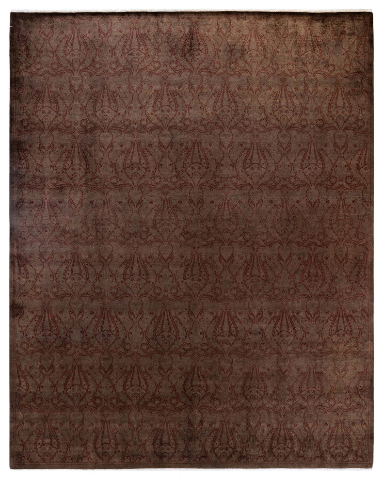 Fine Vibrance, One-of-a-Kind Hand-Knotted Area Rug Brown, 9' 5" x 11' 8"