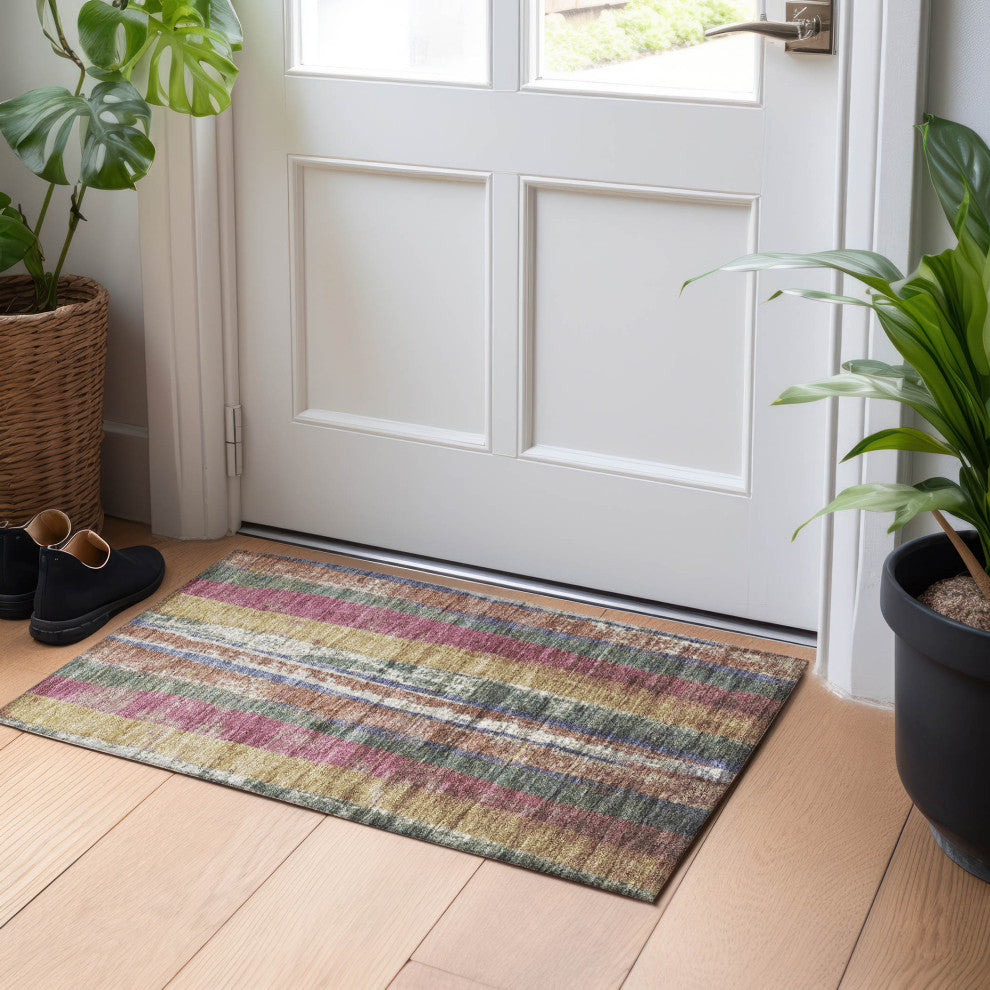 Machine Washable Indoor/Outdoor Chantille ACN1910 Blush 1'8" x 2'6" Rug