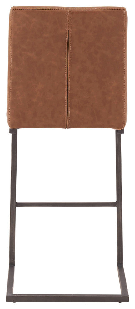 Ronan Bar/ Counter Stool, Set of 2, Antique Cigar Brown, Counter Stool, Faux Leather