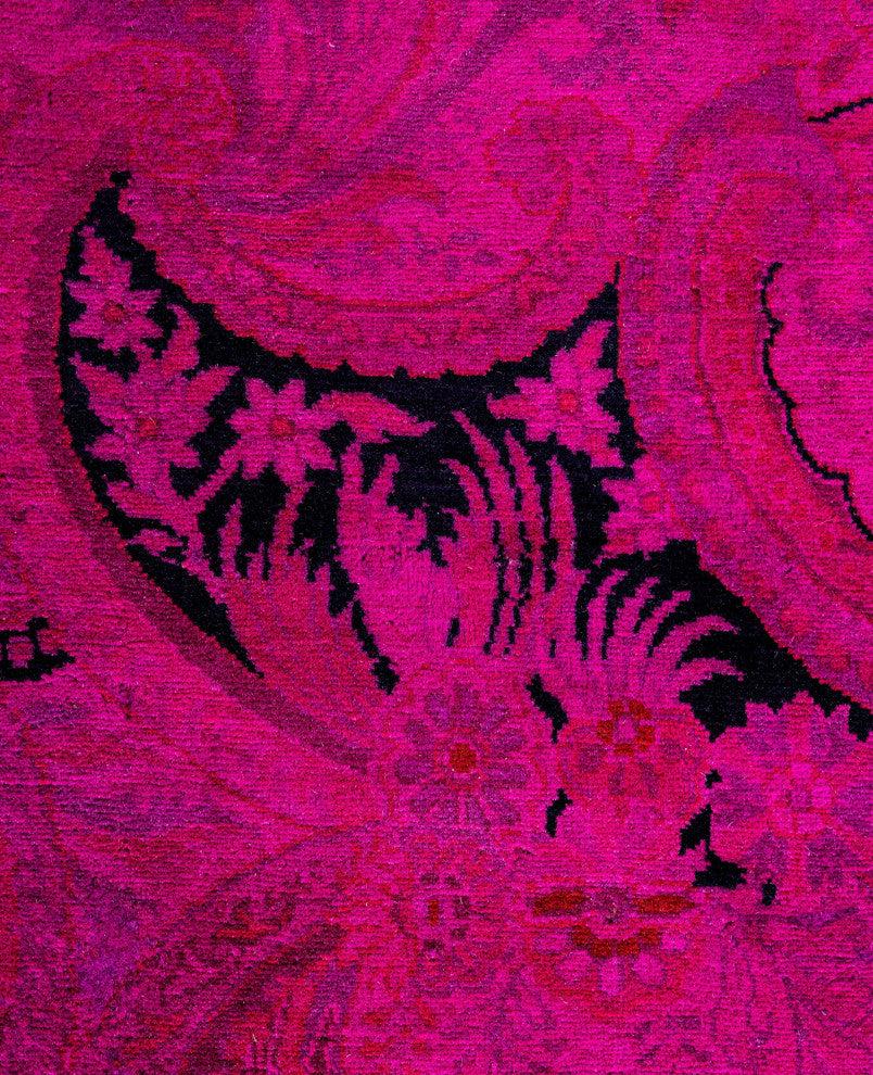 Overdyed One-of-a-Kind Hand-Knotted Area Rug Pink, 6' 1" x 9' 0"