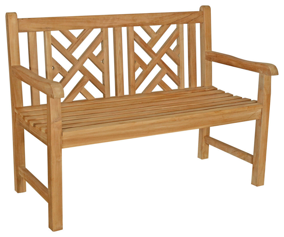 Teak Wood Saint Thomas Outdoor Patio Bench, 4 Foot