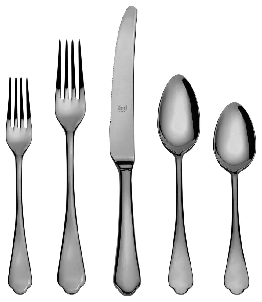 Dolce Vita Flatware, Black Gold, 20-Piece Set