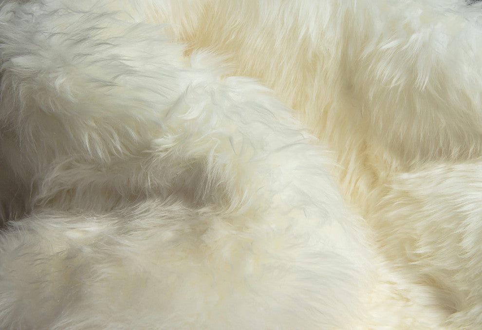 Natural 100% New Zealand Sheepskin Six Rug 5'x6', Natural