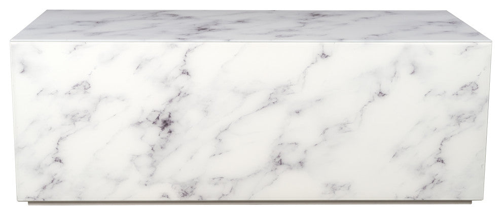 Matteo Marble Design Block Coffee Table, White