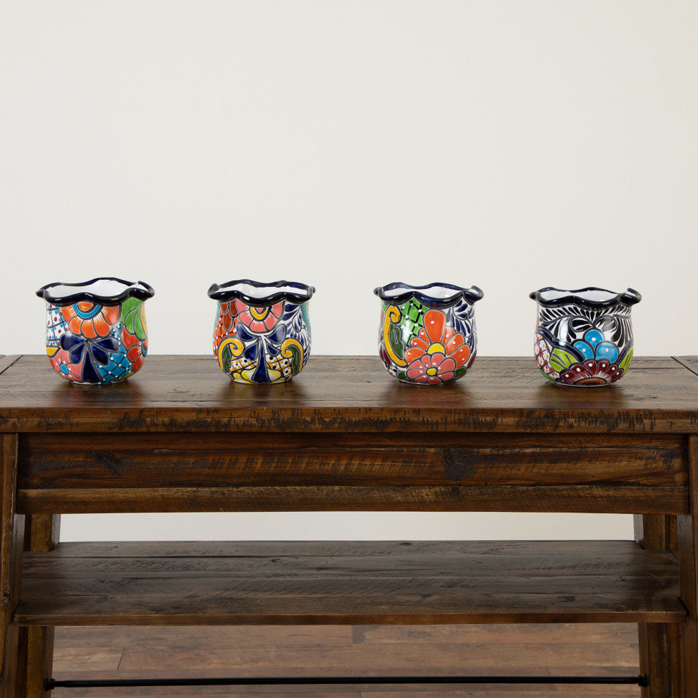 6in. x 7in. Handmade Mexican Talavera Ceramic Planter