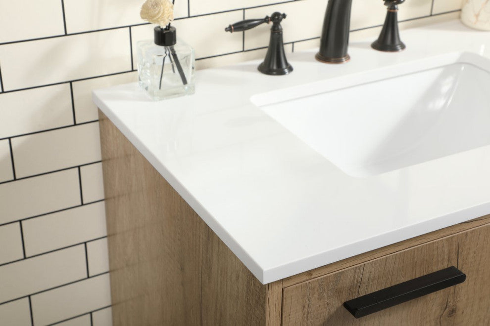 Bailey 19" Modern Natural Oak-Light Bathroom Vanity