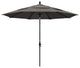 11' Matted Black Collar Tilt Crank Aluminum Umbrella, Taupe Pacifica