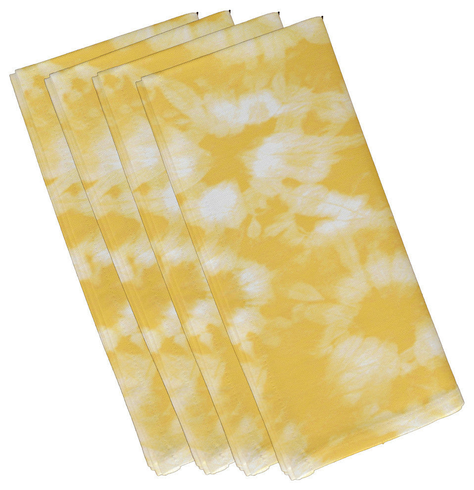 Chillax, Geometric Print Napkin, Yellow, Set of 4