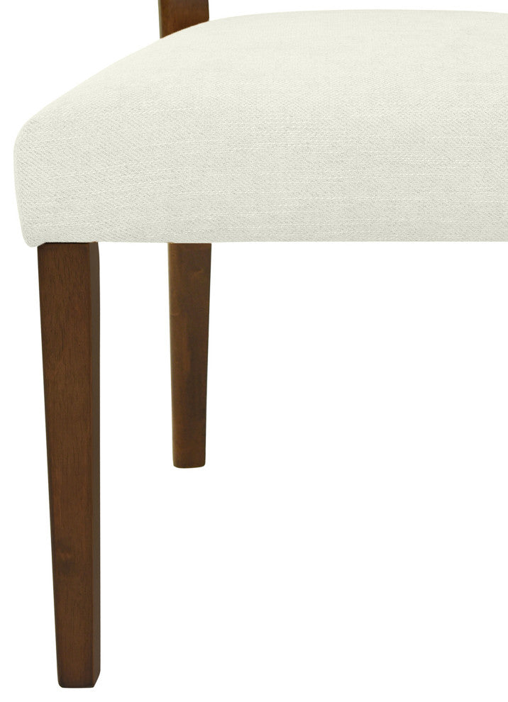 GDF Studio Rattan Dining Chairs, Rubberwood Frame, Set of 2, Walnut/Beige