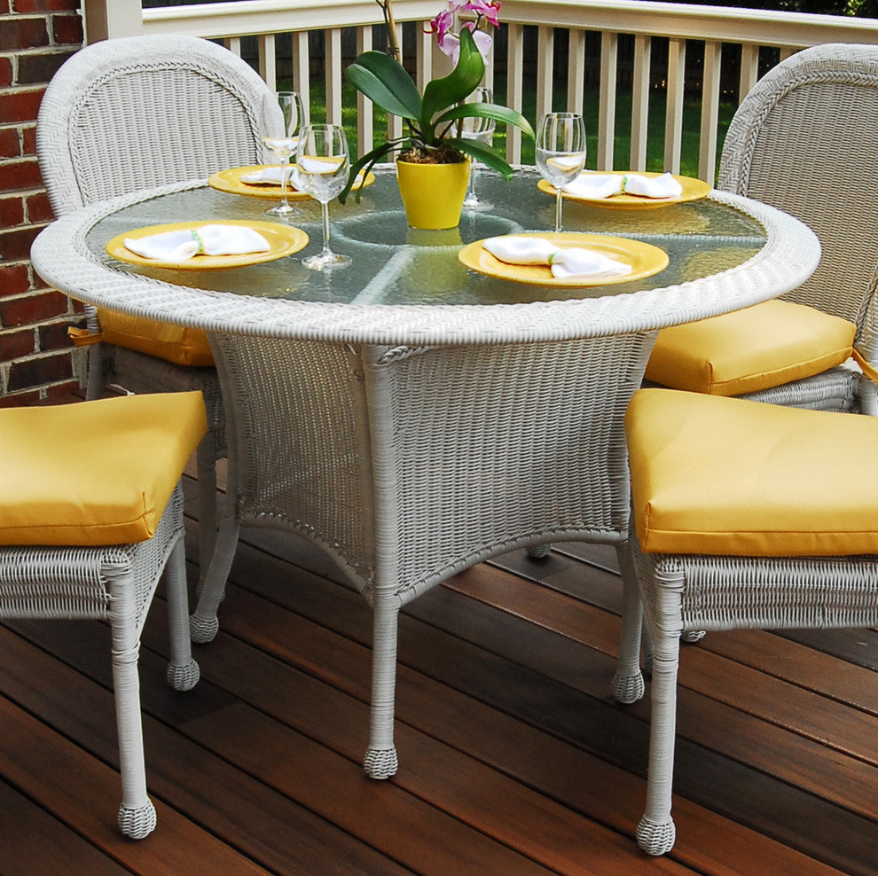 Key West Rustic White Round Dining Table
