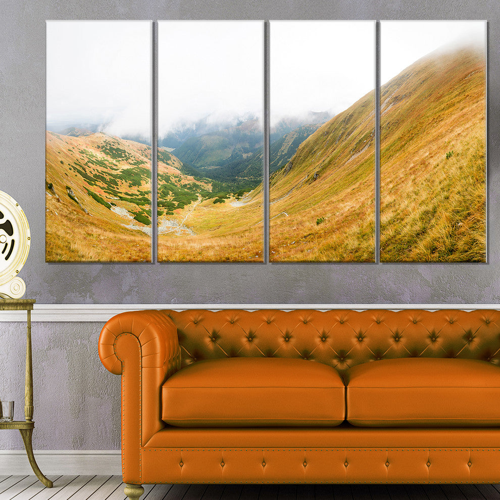 "View From Volovec At Tatras" Landscape Wall Art Canvas Print, 4 Panels, 48"x28"