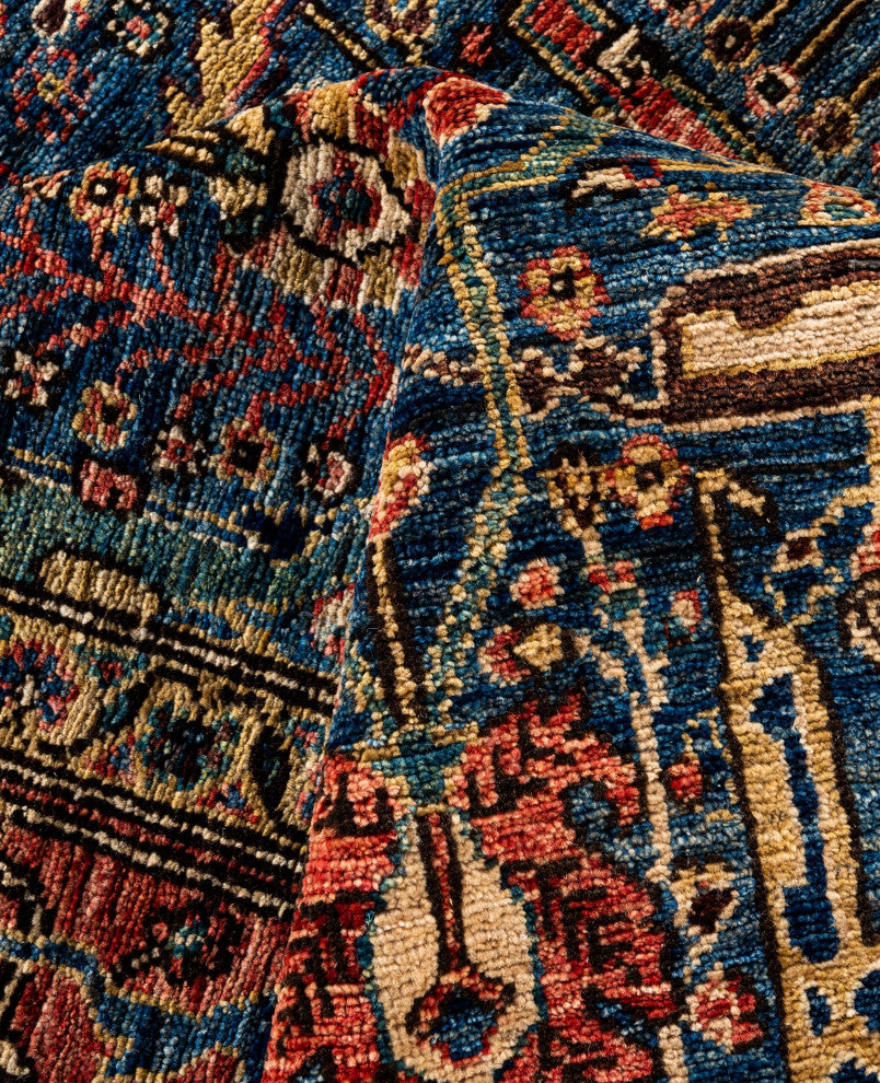 Serapi One-of-a-Kind Hand-Knotted Area Rug Light Blue, 6'2" x 8'11"